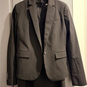 Ann Taylor Black 2-Piece Suit Blazer & Sleeveless Sheath Dress Size 0